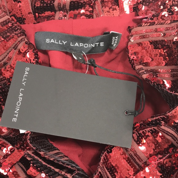 💎🔥SALLY LAPOINTE Striped Belted Sequined Pants - Picture 10 of 13